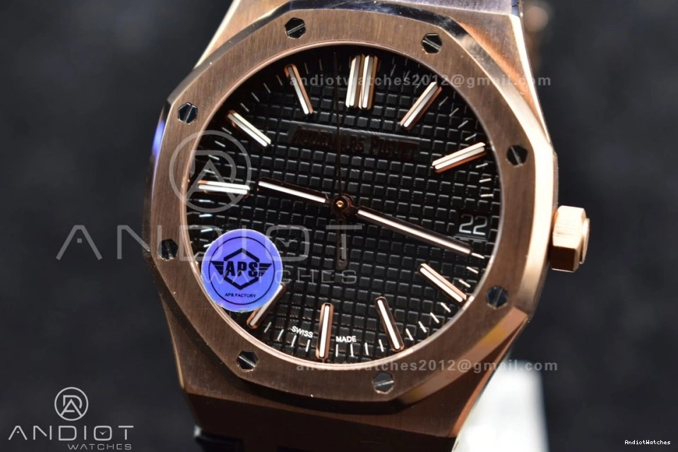 Super APSF Edition 1:1 RG 15400 41mm Oak Black Royal on Clone 1042 SA3120 Leather WaterResistant Black V Strap Textured Best Dial 0317